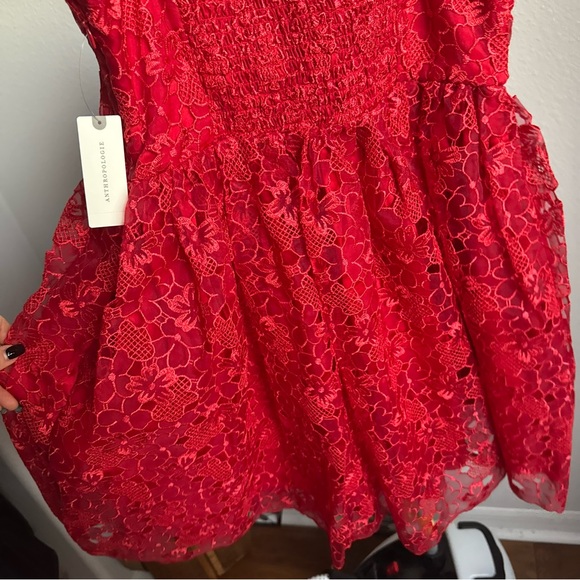 NWT By Anthropologie Ruffle-Strap Corset Lace Mini Dress Sz M - Picture 12 of 13